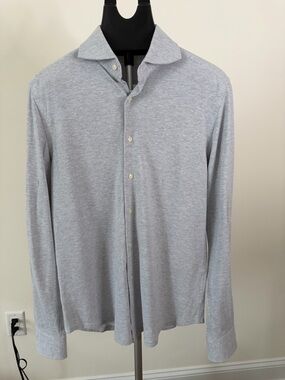 Suitsupply Light Gray Casual Button-Down Shirt